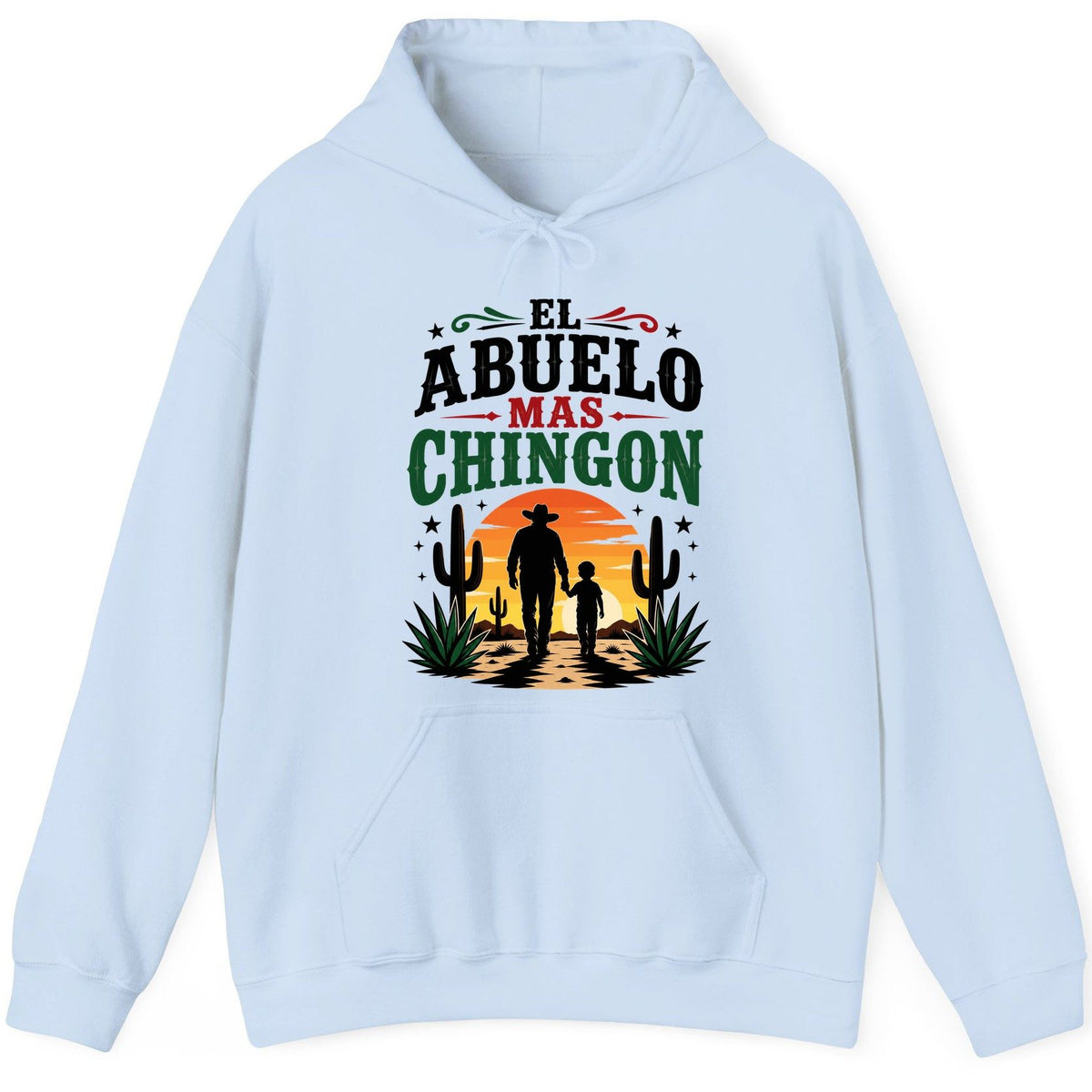 El Abuelo Mas Chingon grandfather and grandson Hoodie Light Blue product mockup