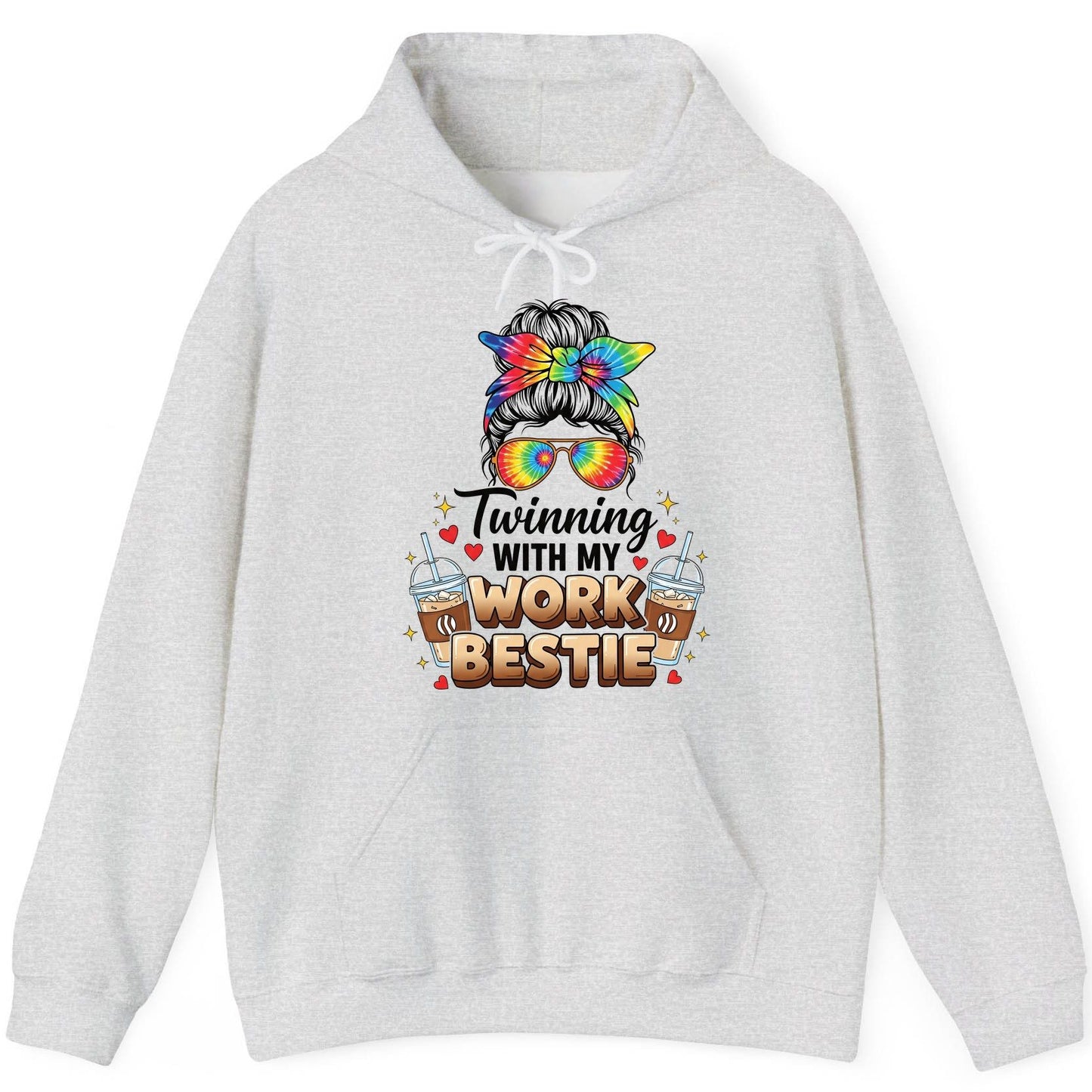 Twinning with My Work Bestie work bestie Hoodie Ash product mockup