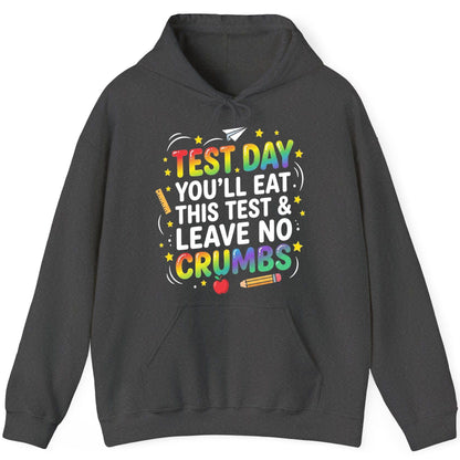 Test Day You'll Eat This Test & Leave No Crumbs Testing Hoodie - product mockup - Dark Heather