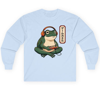 ゲームカエル gamer frog Long Sleeve Tee Light Blue product mockup