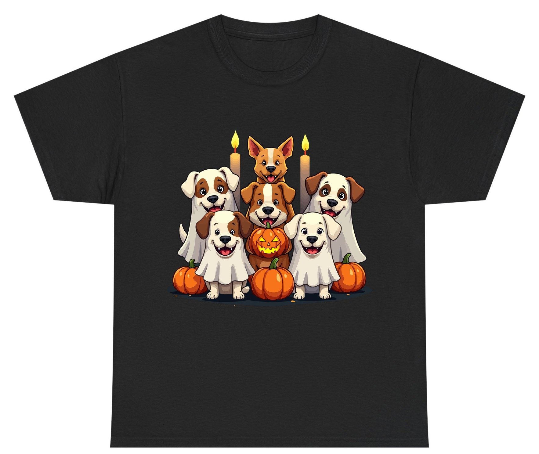 Cute Ghost Dogs Halloween Halloween dogs Youth T-Shirt Black product mockup