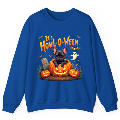 It's Howl-O-Ween french bulldog Sweatshirt Royal product mockup