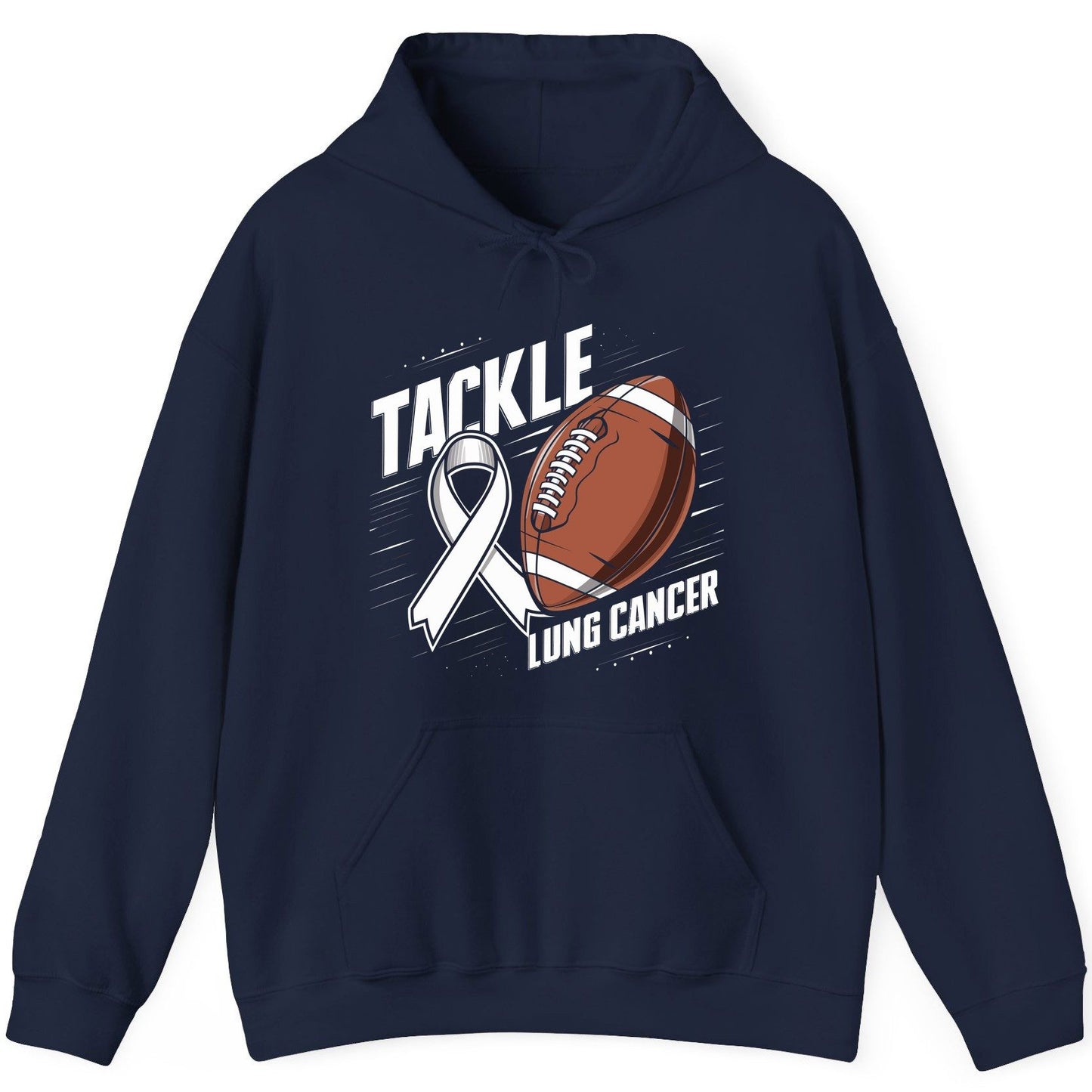 Tackle Lung Cancer lung cancer awareness Hoodie Navy product mockup