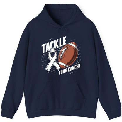 Tackle Lung Cancer lung cancer awareness Hoodie Navy product mockup