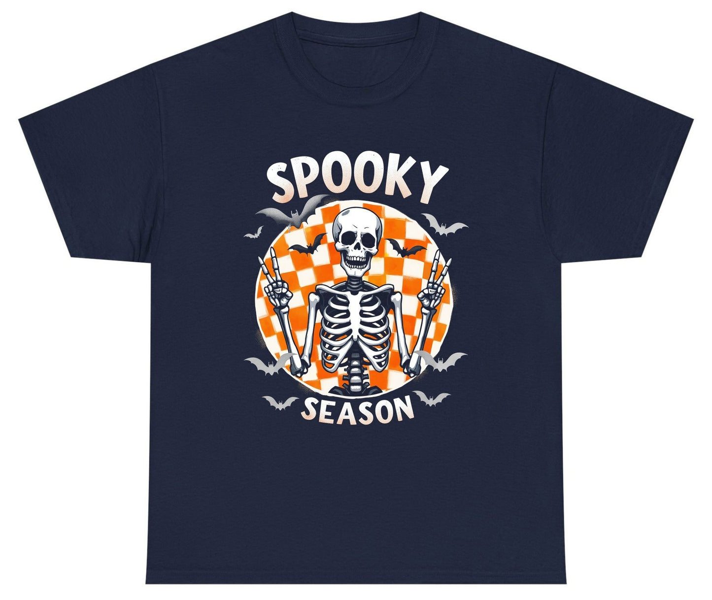 Spooky Season Halloween skeleton Youth T-Shirt Navy product mockup