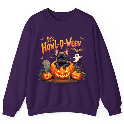 It's Howl-O-Ween french bulldog Sweatshirt Purple product mockup