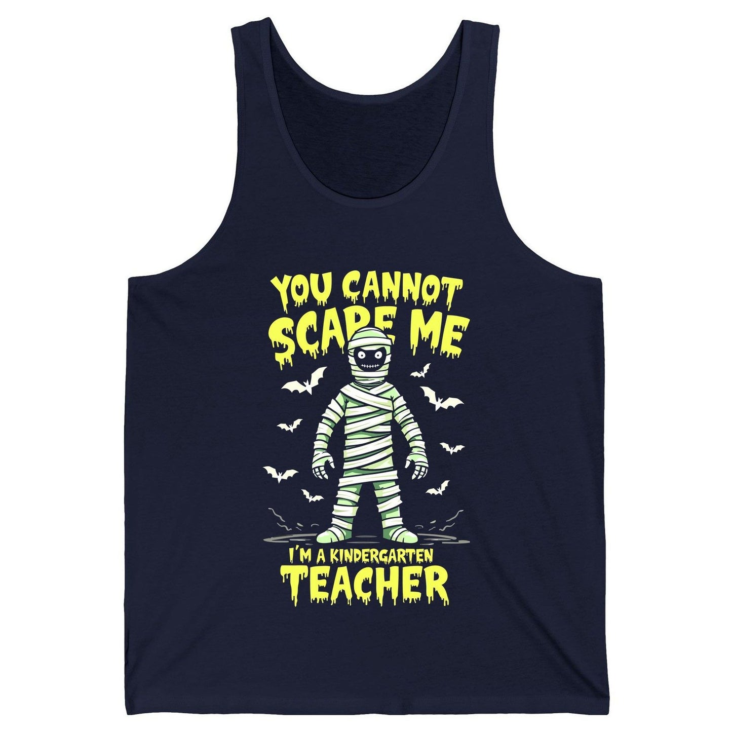 You Cannot Scare Me I'm a Kindergarten Teacher kindergarten teacher Tank Top Navy product mockup