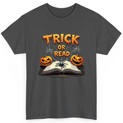 Trick or Read Halloween reading T-Shirt Dark Heather product mockup