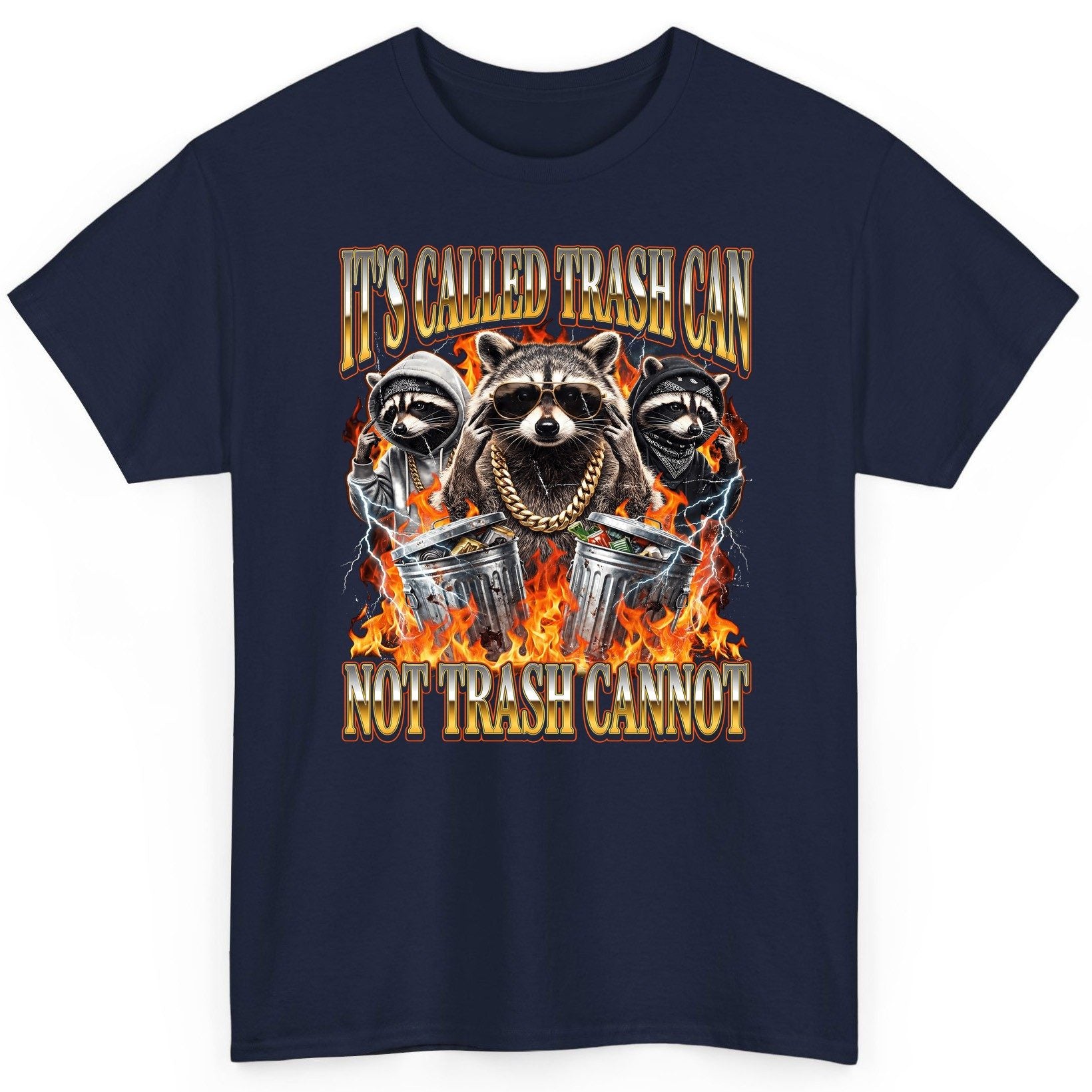 It's Called Trash Can Not Trash Cannot raccoon T-Shirt Navy product mockup