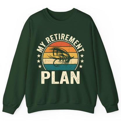 My Retirement Plan fly fishing Sweatshirt Forest Green product mockup
