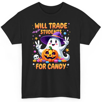 Will Trade Students for Candy teacher Halloween T-Shirt Black product mockup
