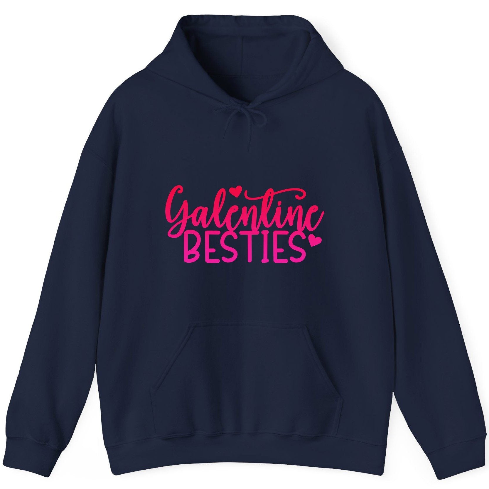 Galentine Besties galentine's day Hoodie Navy product mockup