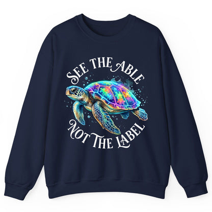 See the Able Not the Label Autism Awareness Sweatshirt - product mockup - Navy