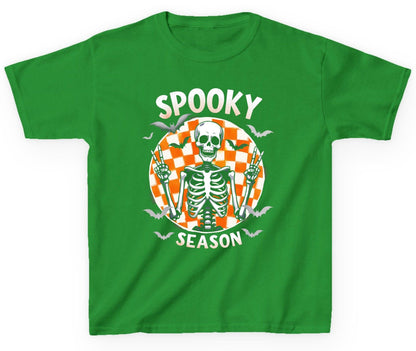 Spooky Season Halloween skeleton Youth T-Shirt Irish Green product mockup