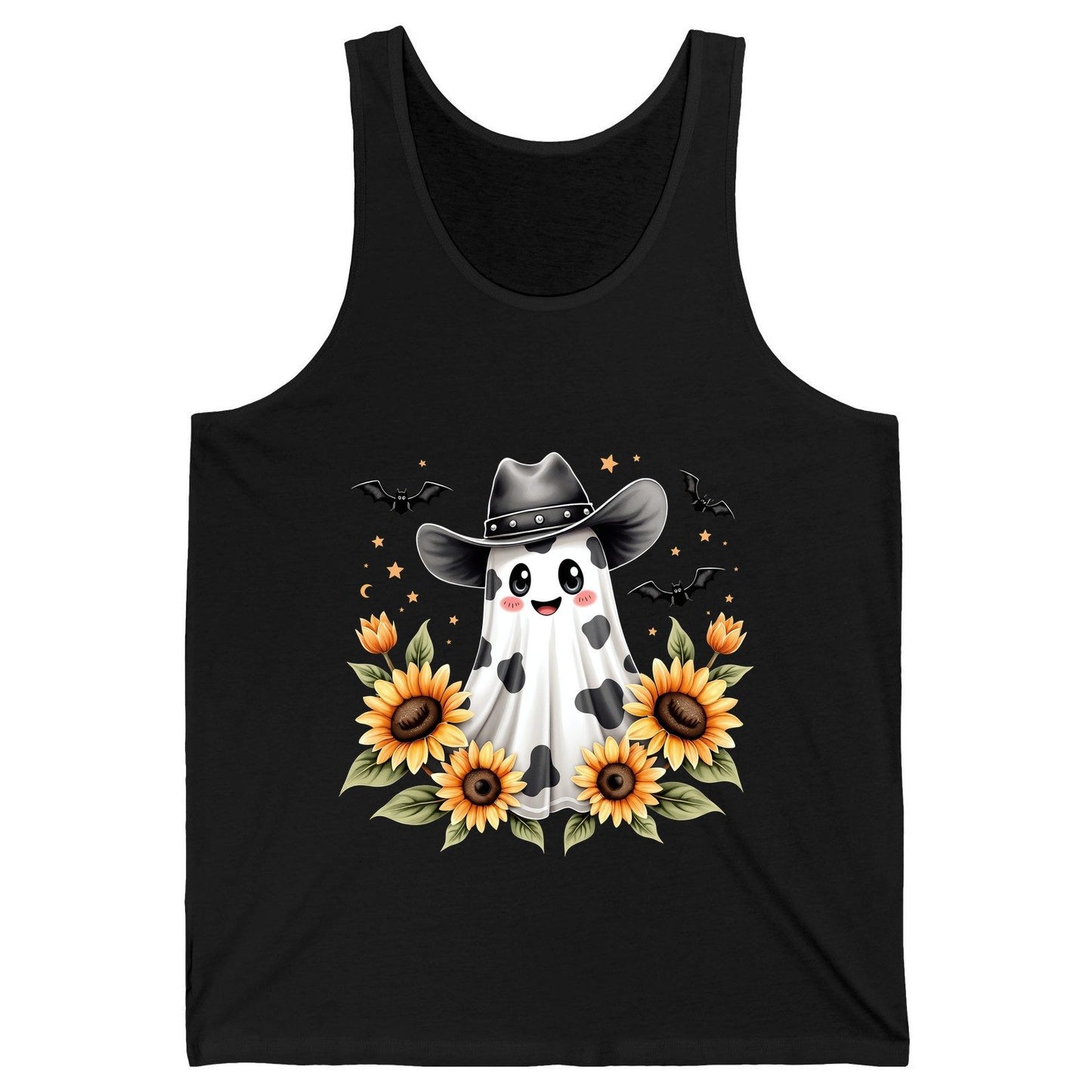 Cowboy Ghost Sunflowers cowboy ghost Tank Top Black product mockup