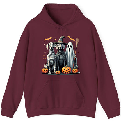 Halloween Weimaraner Dogs Halloween weimaraner dogs Hoodie Maroon product mockup