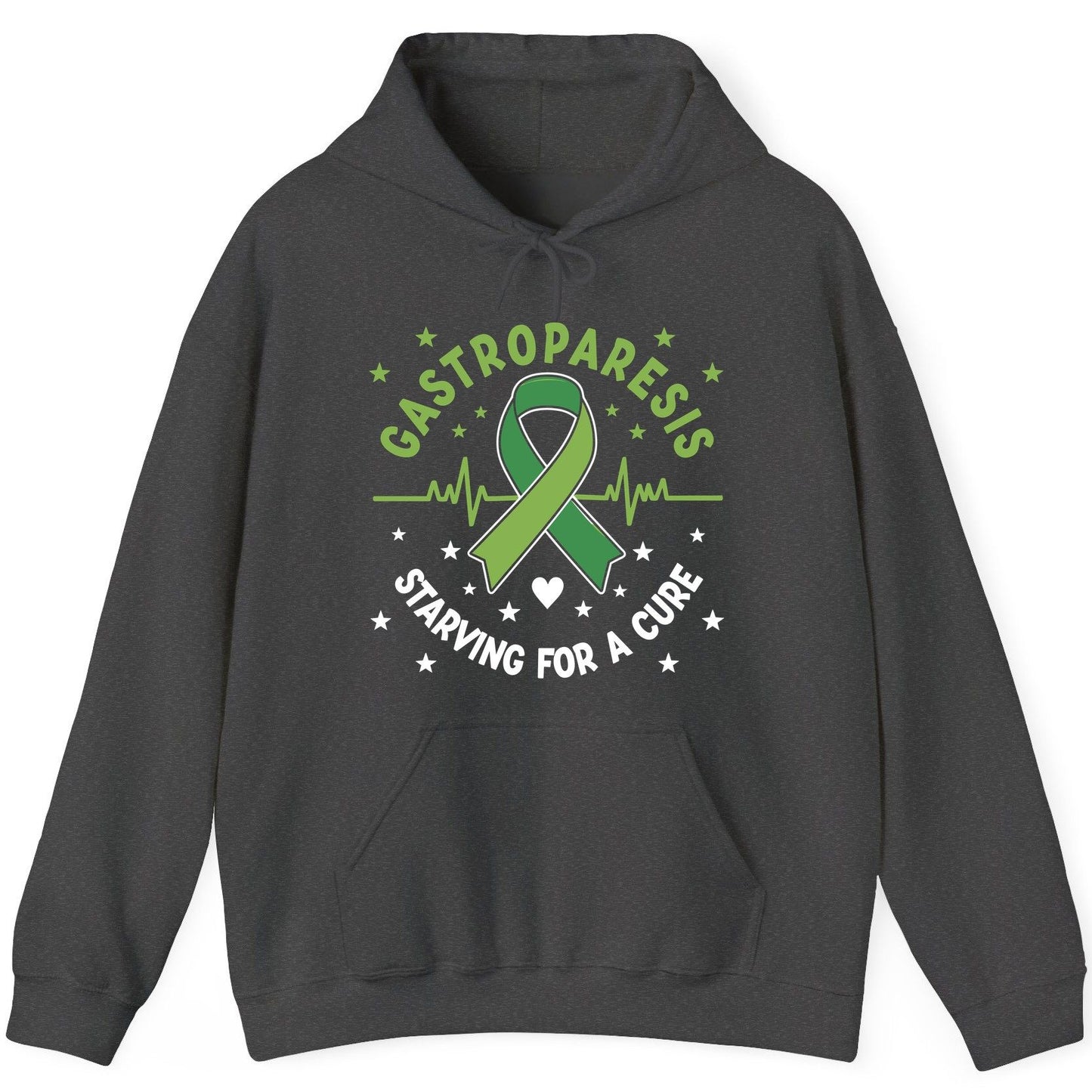 Gastroparesis Starving for a Cure gastroparesis awareness Hoodie Dark Heather product mockup