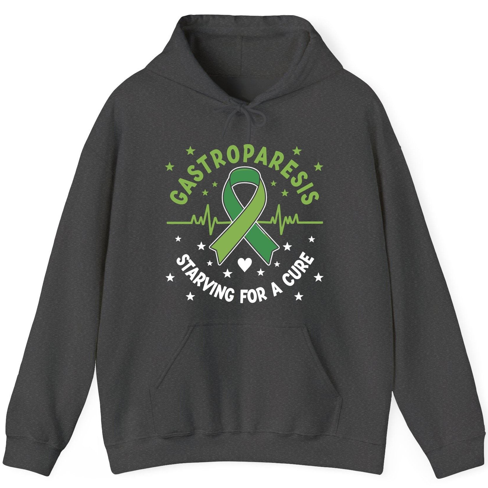 Gastroparesis Starving for a Cure gastroparesis awareness Hoodie Dark Heather product mockup