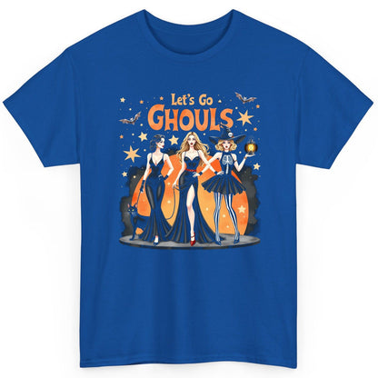 Let's Go Ghouls Halloween women T-Shirt Royal product mockup