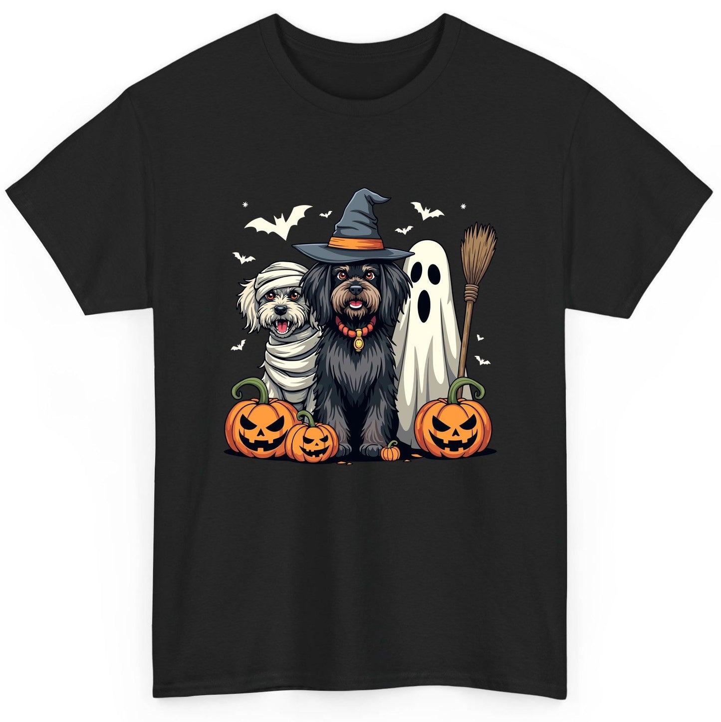 Halloween Dogs in Costumes Halloween dogs T-Shirt Black product mockup