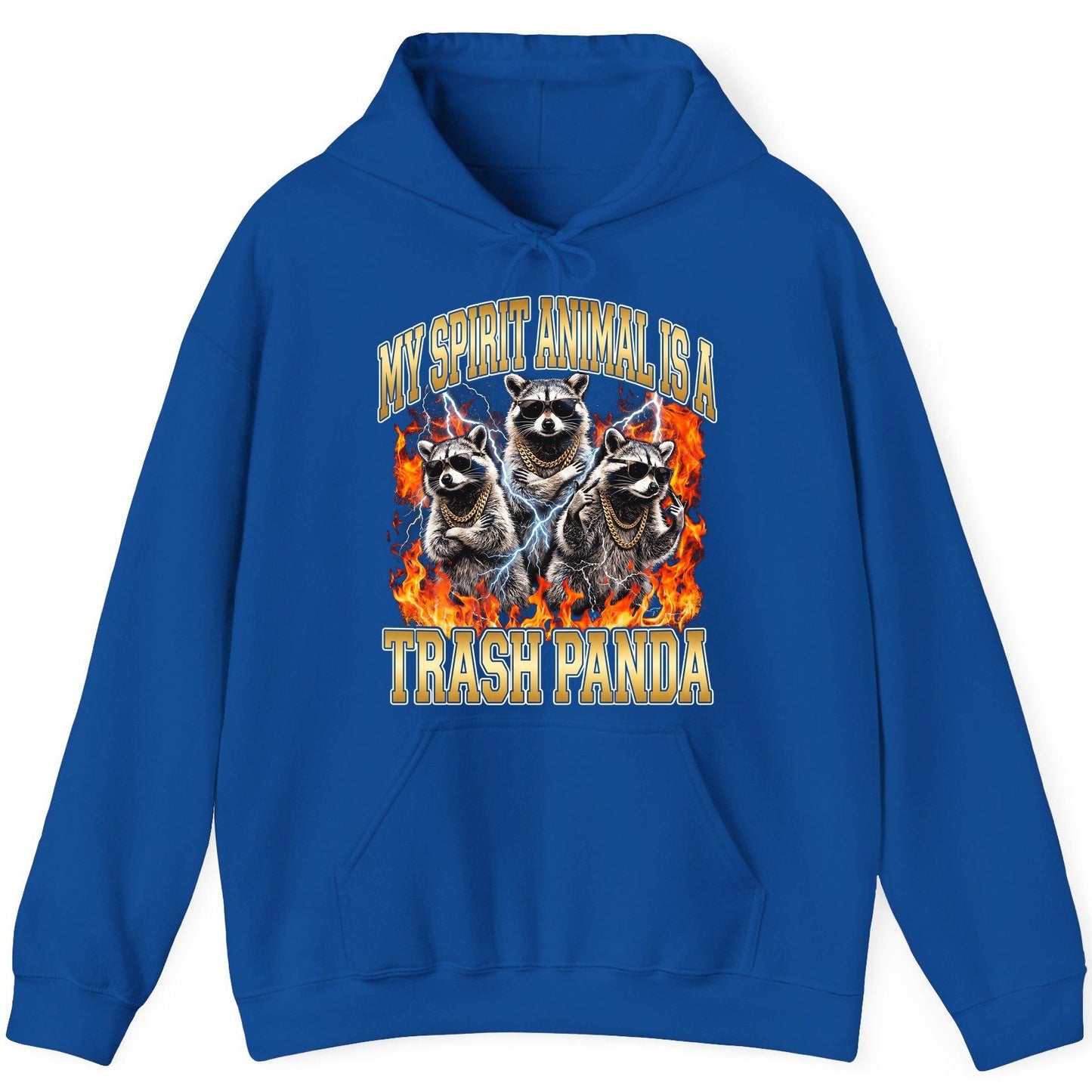 My Spirit Animal Is a Trash Panda raccoon Hoodie Royal product mockup