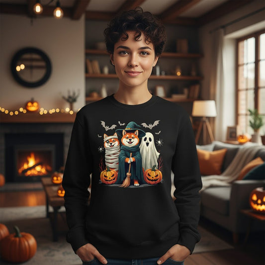 Shiba Inu Halloween Costumes shiba inu Sweatshirt Black lifestyle mockup