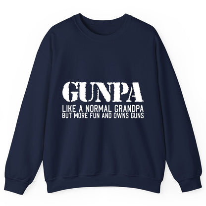 Gunpa Like a Normal Grandpa but More Fun and Owns Guns funny gun owner grandpa Sweatshirt Navy product mockup