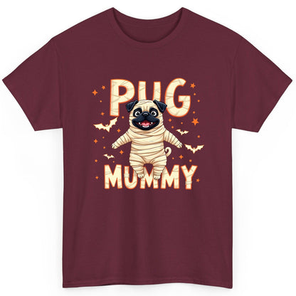 Pug Mummy pug T-Shirt Maroon product mockup