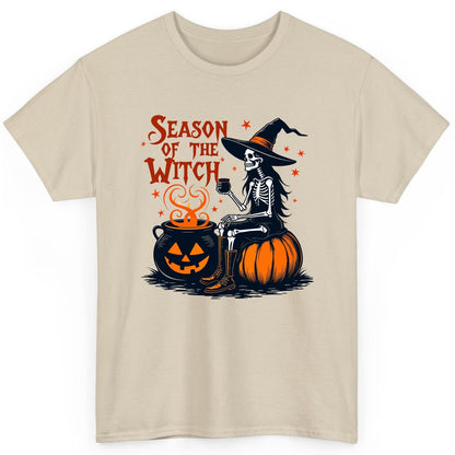 Season of the Witch skeleton witch T-Shirt Sand product mockup