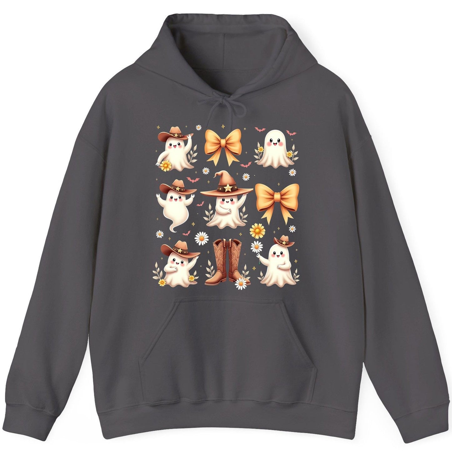 Boo Haw Cute Ghost cute ghost Hoodie Charcoal product mockup