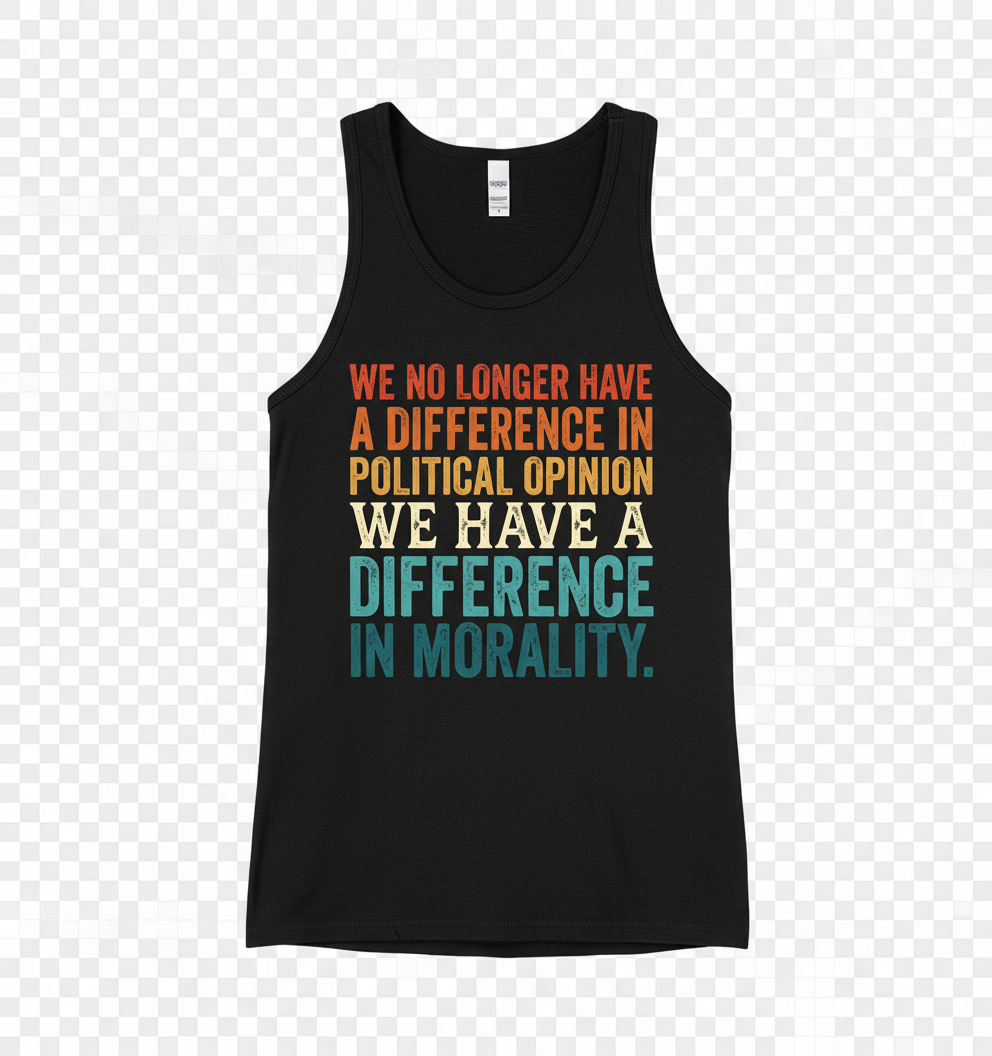 Difference In Morality Political Quote Tank Top - Black