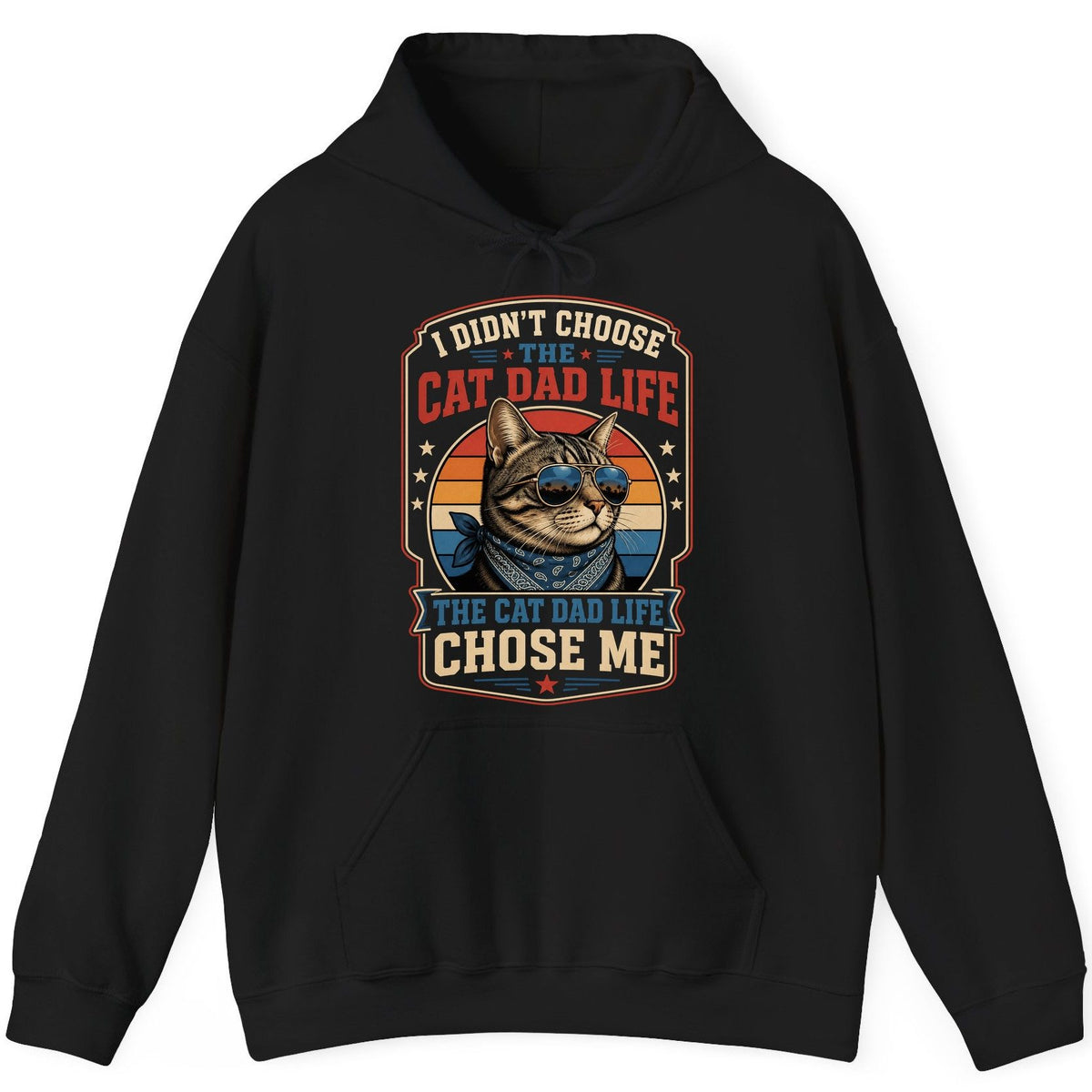 I Didn't Choose the Cat Dad Life the Cat Dad Life Chose Me cat Hoodie Black product mockup