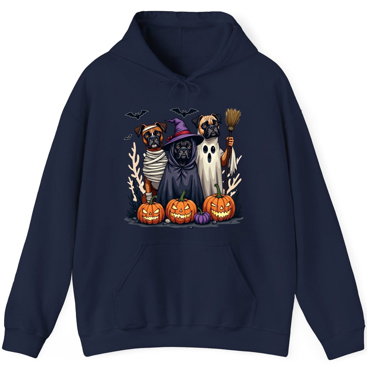 Halloween Dogs in Costume Halloween dogs Hoodie Navy product mockup
