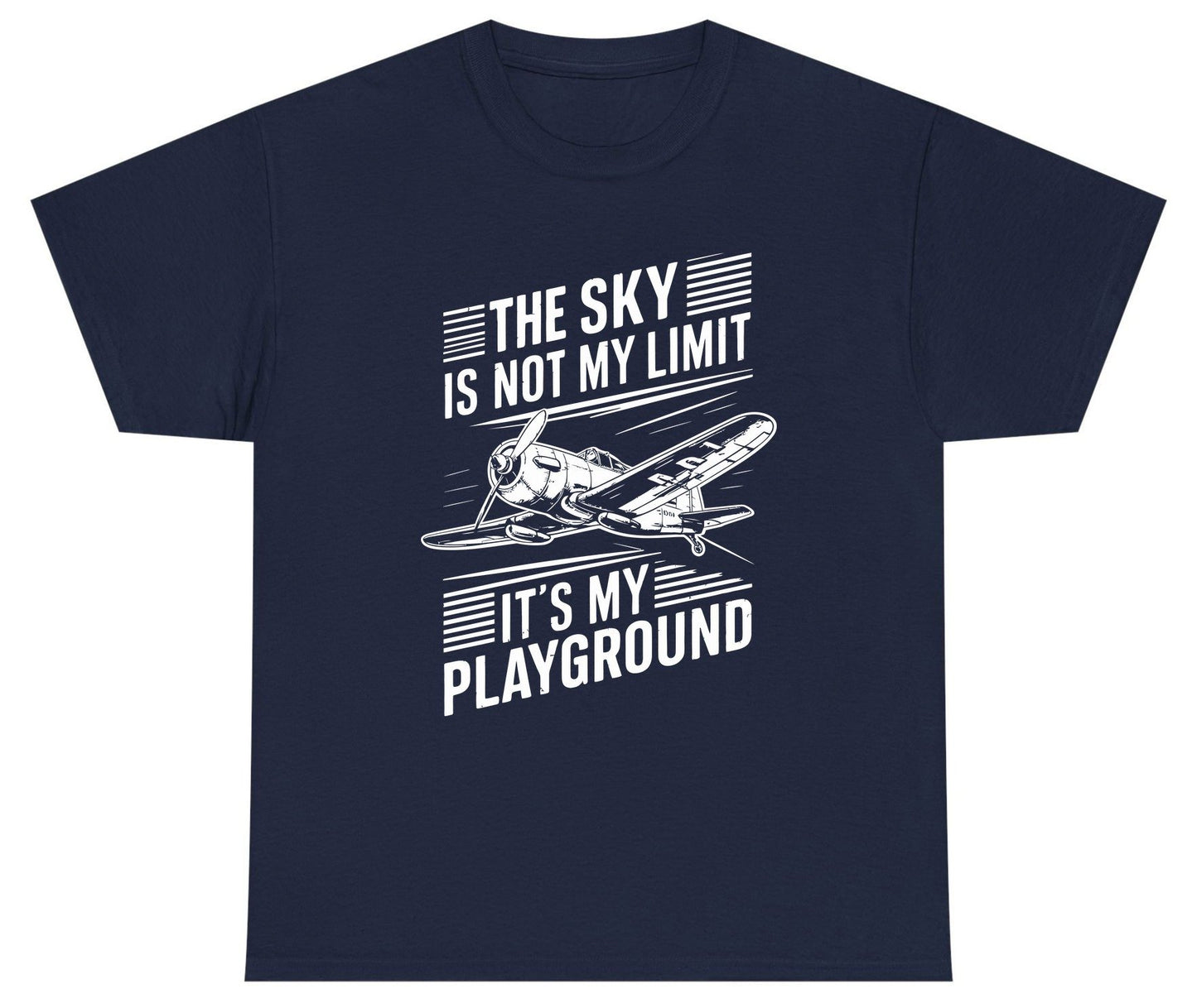 The Sky Is Not My Limit It's My Playground vintage airplane Youth T-Shirt Navy product mockup