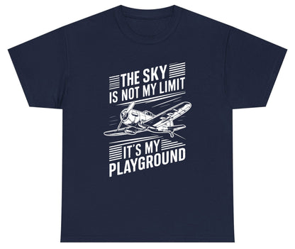 The Sky Is Not My Limit It's My Playground vintage airplane Youth T-Shirt Navy product mockup