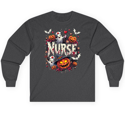Nurse Halloween nurse Long Sleeve Tee Dark Heather product mockup