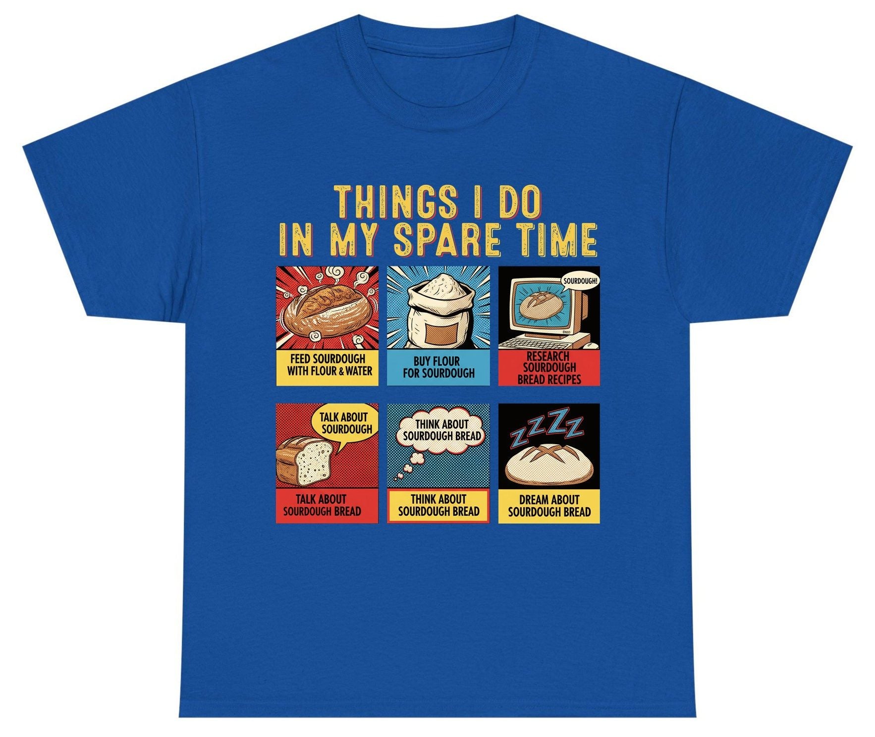 Things I Do in My Spare Time sourdough bread baking Youth T-Shirt Royal product mockup