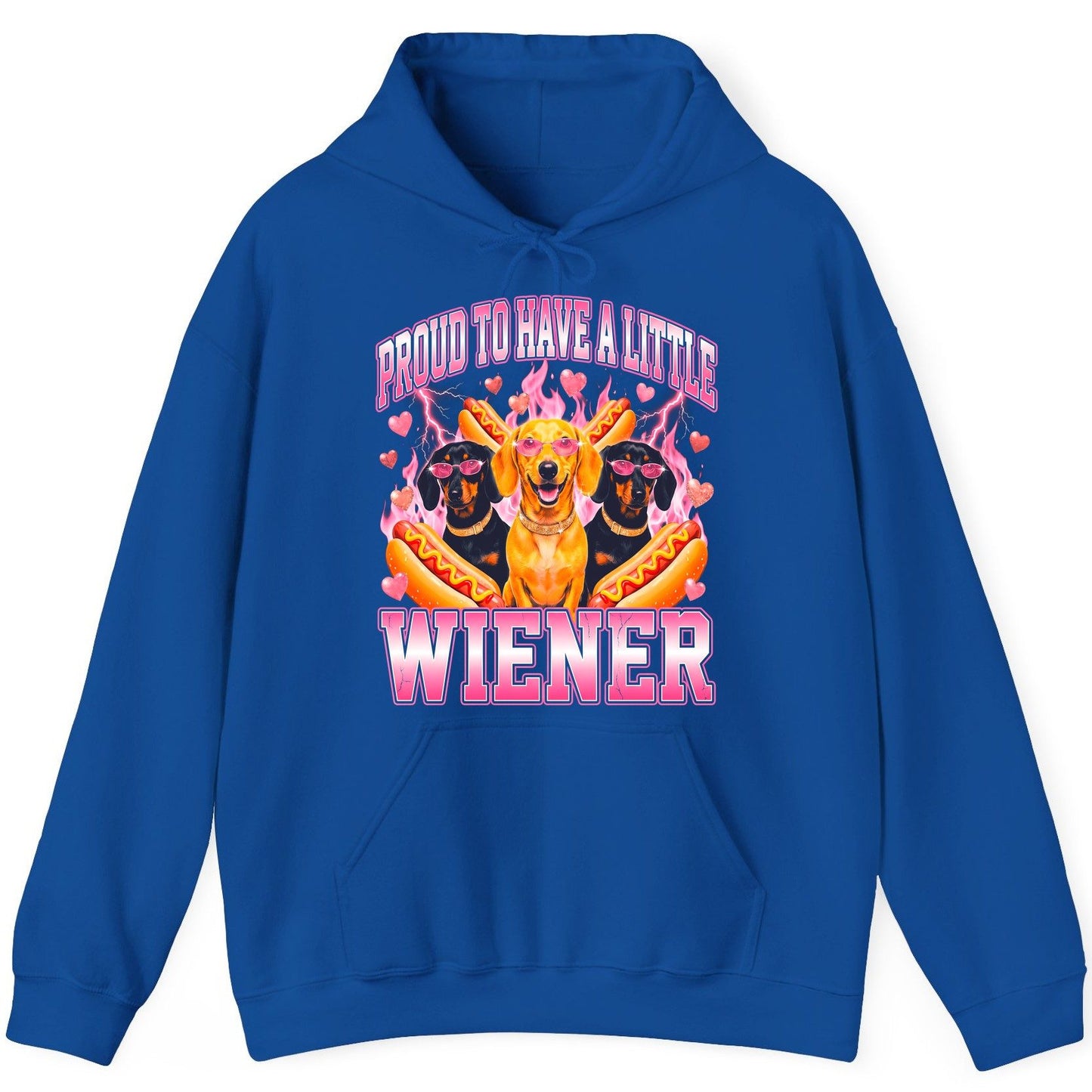 Proud to Have a Little Wiener dachshund Hoodie Royal product mockup