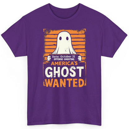 Date October 31 Offense Ghosting America's Ghost Wanted ghost T-Shirt Purple product mockup