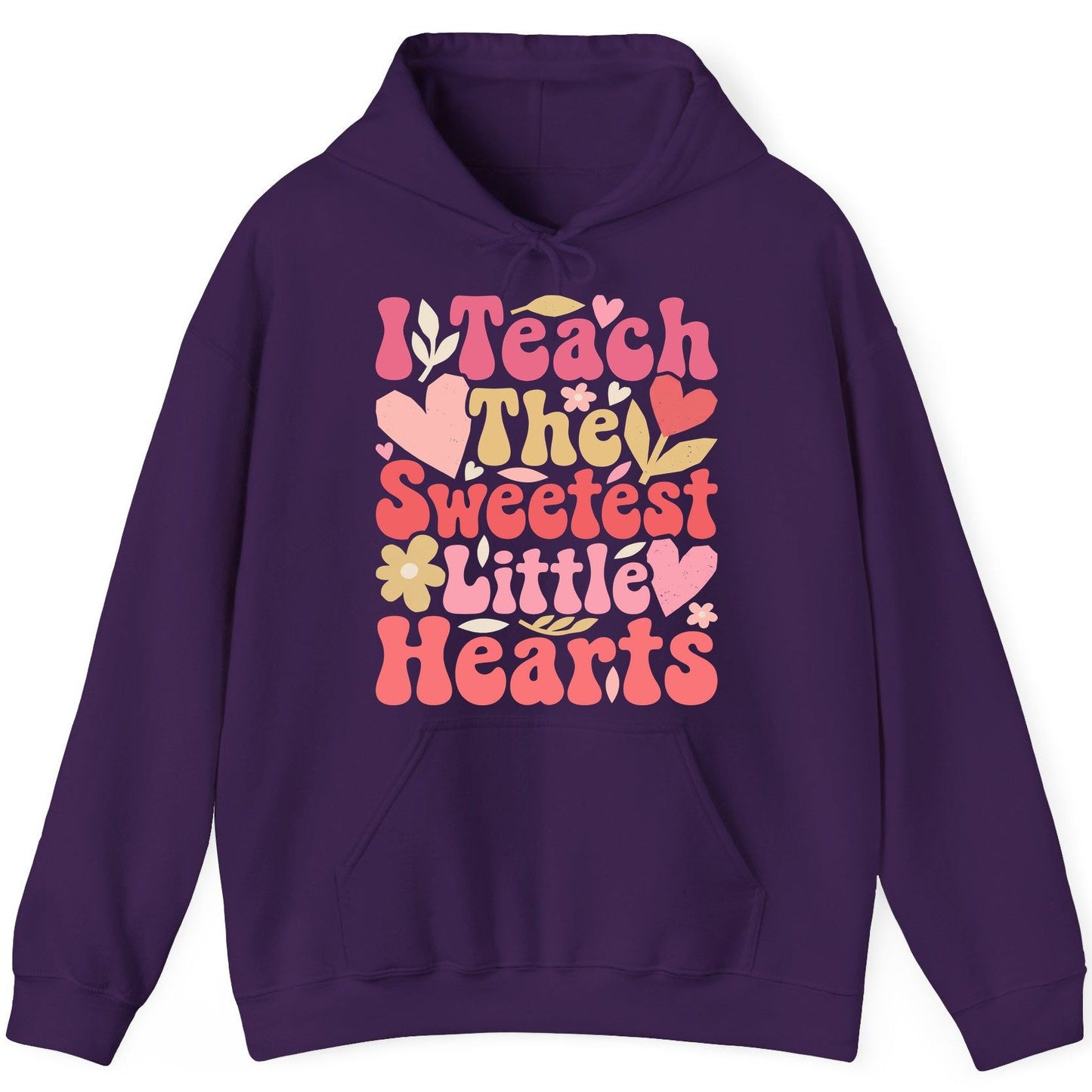 I Teach the Sweetest Little Hearts teaching Hoodie Purple product mockup