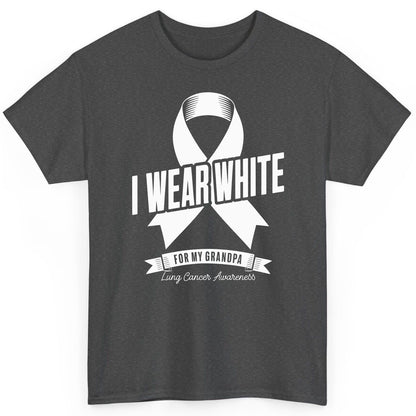 I Wear White for My Grandpa lung cancer awareness T-Shirt Dark Heather product mockup