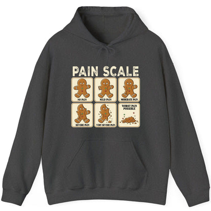 Pain Scale gingerbread man pain scale Hoodie Dark Heather product mockup