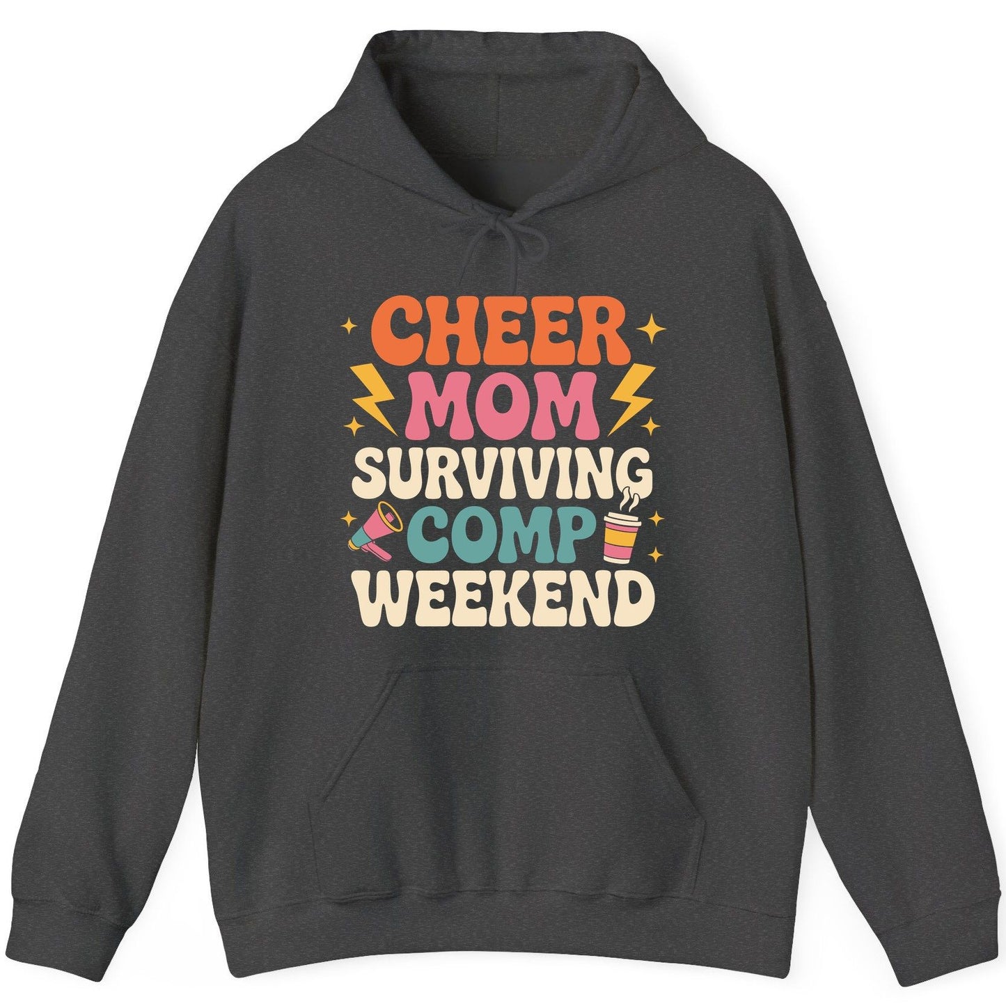 Cheer Mom Surviving Comp Weekend cheer mom Hoodie Dark Heather product mockup
