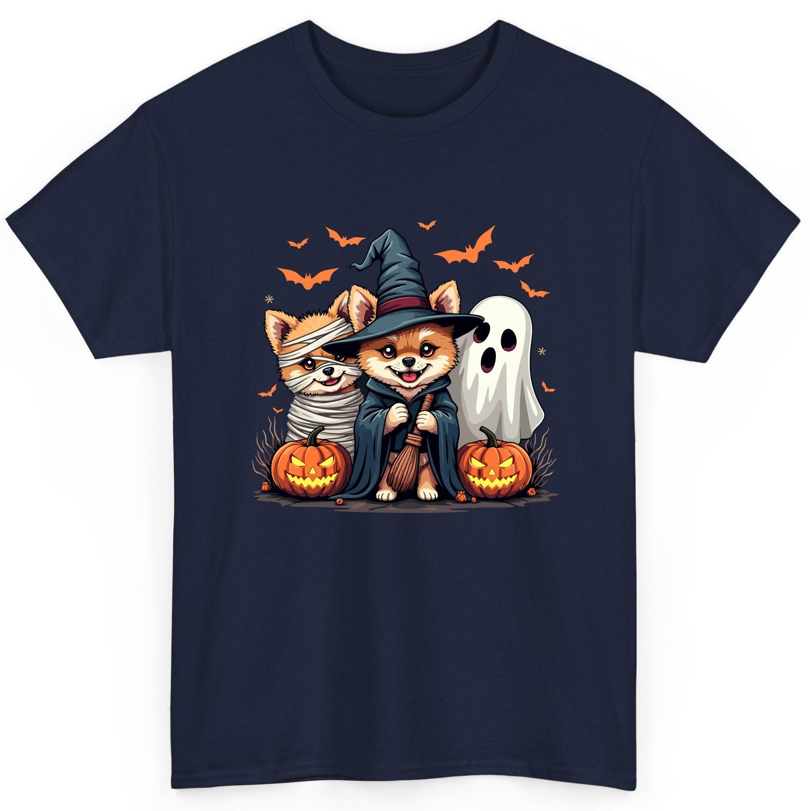 Cute Halloween Corgi Dogs Halloween corgis T-Shirt Navy product mockup
