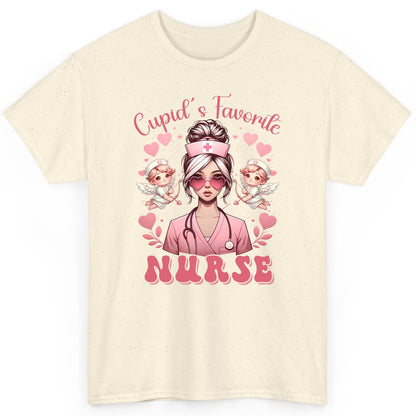 Cupid's Favorite Nurse nurse T-Shirt Natural product mockup