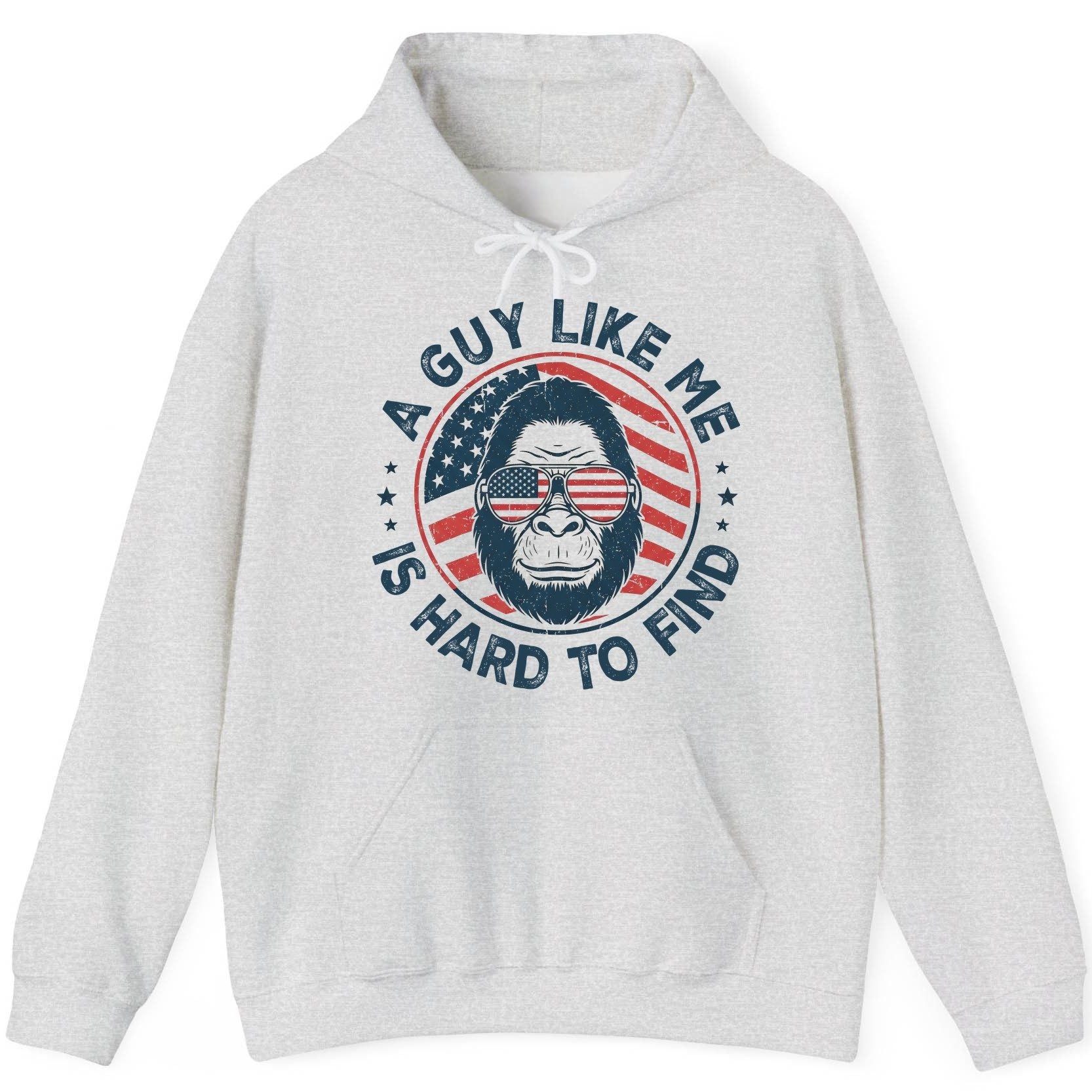 A Guy Like Me Is Hard to Find patriotic bigfoot Hoodie Ash product mockup