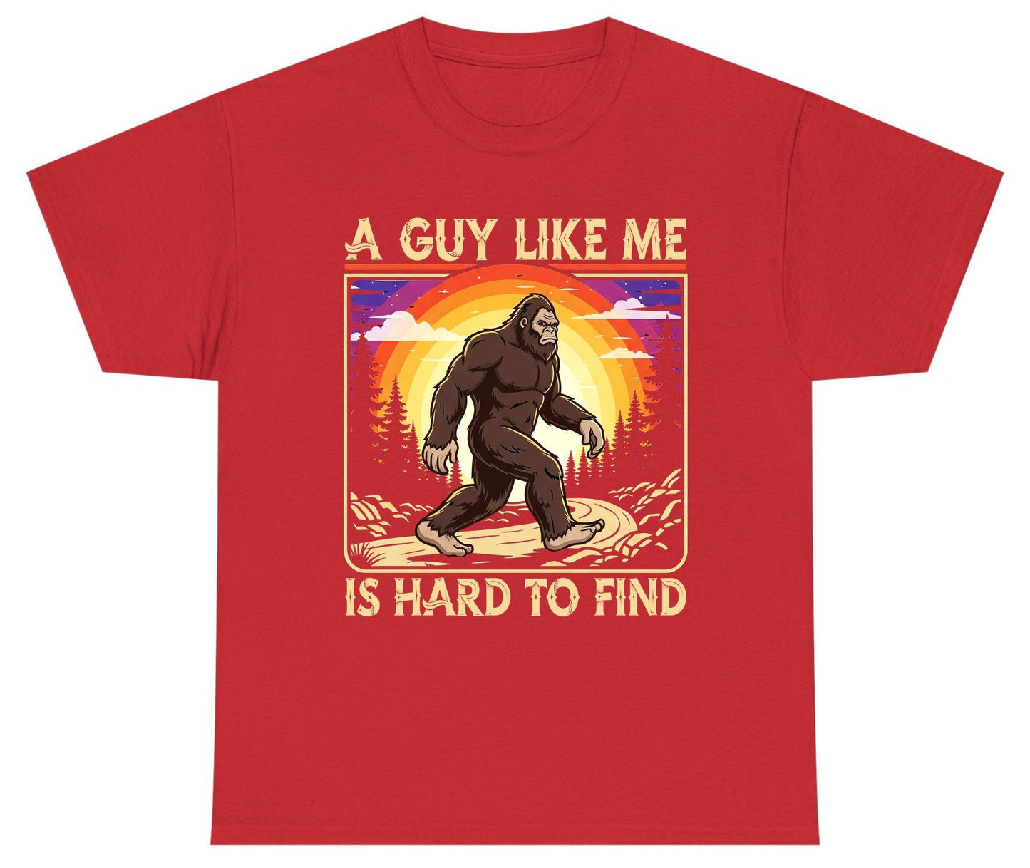 A Guy Like Me Is Hard to Find bigfoot Youth T-Shirt Red product mockup