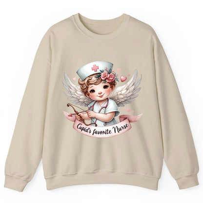 Cupid's Favorite Nurse cupid nurse Sweatshirt Sand product mockup