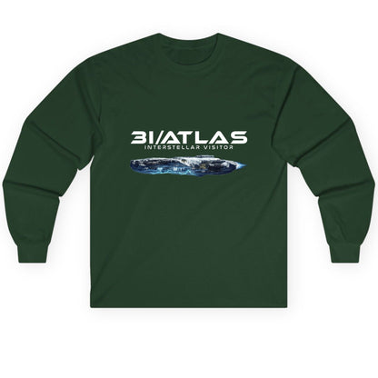 31 Atlas Interstellar Visitor sci-fi spaceship Long Sleeve Tee Forest Green product mockup