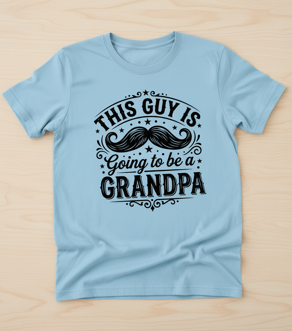 This Guy Is Going To Be A Grandpa Pregnancy Announcement T-Shirt - Light Blue